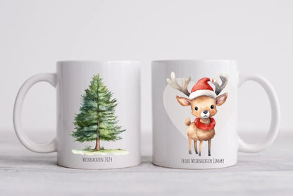 Geschenk Nikolaus, Weihnachten personalisiert -  Kindertasse, Kinderbecher, Kinderteller - Nikolaustasse, Weihnachtstasse -mit Name