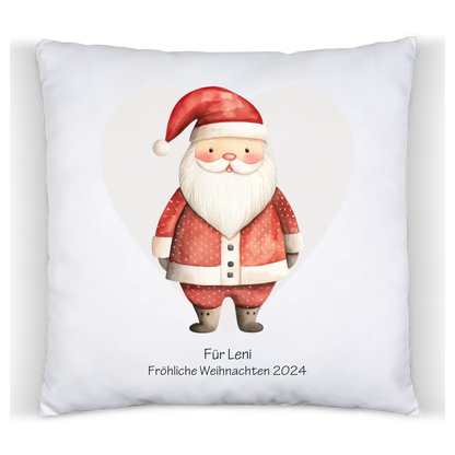 Geschenk Nikolaus, Weihnachtsgeschenk Kissen personalisiert für Mädchen & Jungen -  Weihnachtsmann mit Name, Text