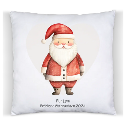 Geschenk Nikolaus, Weihnachtsgeschenk Kissen personalisiert für Mädchen & Jungen -  Weihnachtsmann mit Name, Text