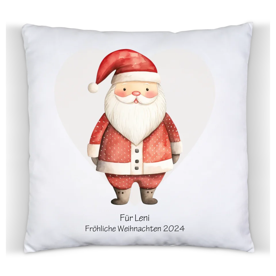 Geschenk Nikolaus, Weihnachtsgeschenk Kissen personalisiert für Mädchen & Jungen -  Weihnachtsmann mit Name, Text