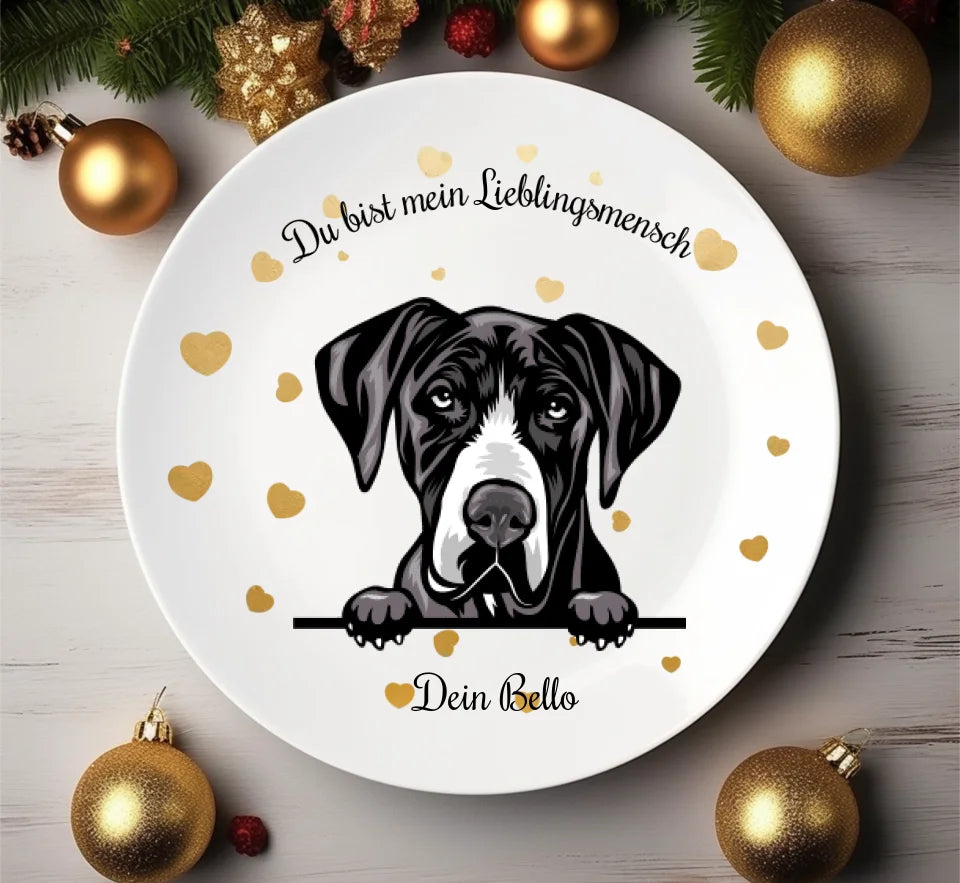 Geschenk Hundebesitzer/Hundebesitzerin personalisierter Teller mit Hund Chihuahua - für Hundemama / Hundepapa Geburtstagsgeschenk - Weihnachtsgeschenk