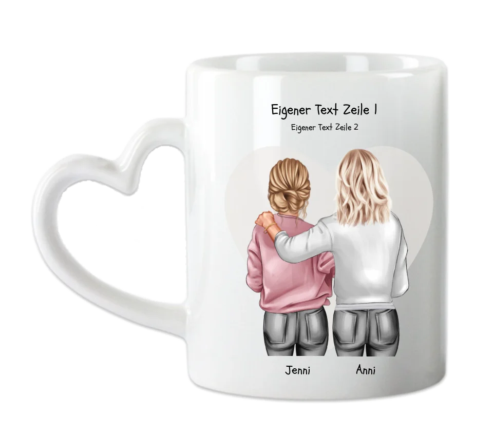 Personalisierte Tasse Geschenk für Schwester, Mutter & Tochter Bild-Kolleginnen Geschenk Schwester