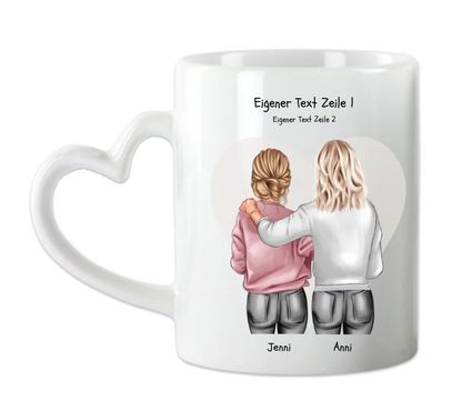 Personalisierte Tasse Geschenk für Schwester, Mutter & Tochter Bild-Kolleginnen Geschenk Schwester