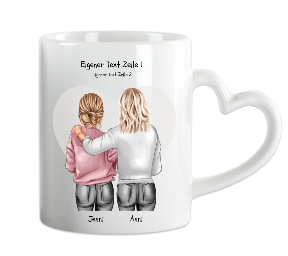 Personalisierte Tasse Geschenk für Schwester, Mutter & Tochter Bild-Kolleginnen Geschenk Schwester