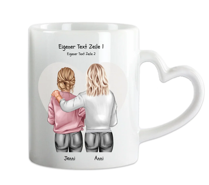 Personalisierte Tasse Geschenk für Schwester, Mutter & Tochter Bild-Kolleginnen Geschenk Schwester