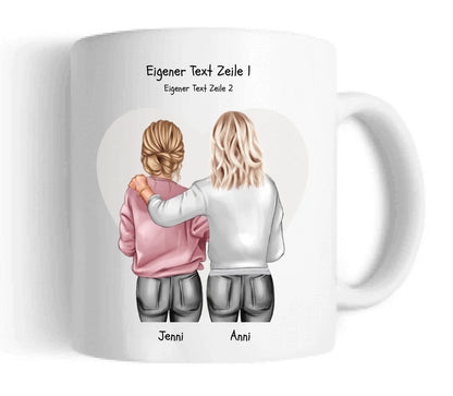 Personalisierte Tasse Geschenk für Schwester, Mutter & Tochter Bild-Kolleginnen Geschenk Schwester