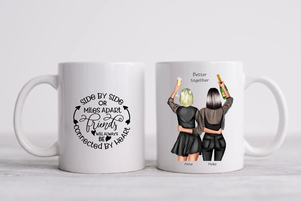 Geschenk Freundin personalisierte Tasse -  2 Beste Freundinnen Tasse - Geburtstagsgeschenk Frau, Weihnachtsgeschenk