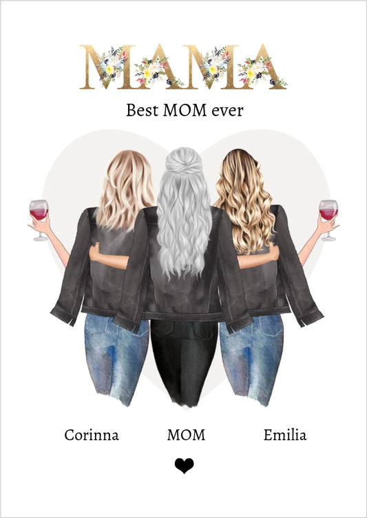 Muttertagsgeschenk personalisiertes Geschenk Mama - Mutter Tochter Geschenk - Geburtstagsgeschenk