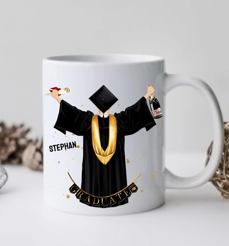 Personalisierte Tasse Schulabschluß Mann, Geschenk Bachelor, Geschenk Master, Geschenk Doktor, Promotion Geschenk Tasse, Abitur, Abi, Berufsausbildung