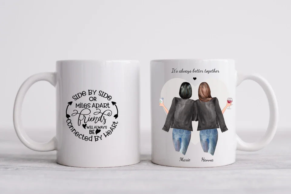 Personalisierte Tasse Geschenk für Freundin - 2 Beste Freundinnen Tasse, Kaffeebecher, Schwester, Kollegin, Weihnachtsgeschenk