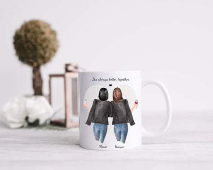 Personalisierte Tasse Geschenk für Freundin - 2 Beste Freundinnen Tasse, Kaffeebecher, Schwester, Kollegin, Weihnachtsgeschenk