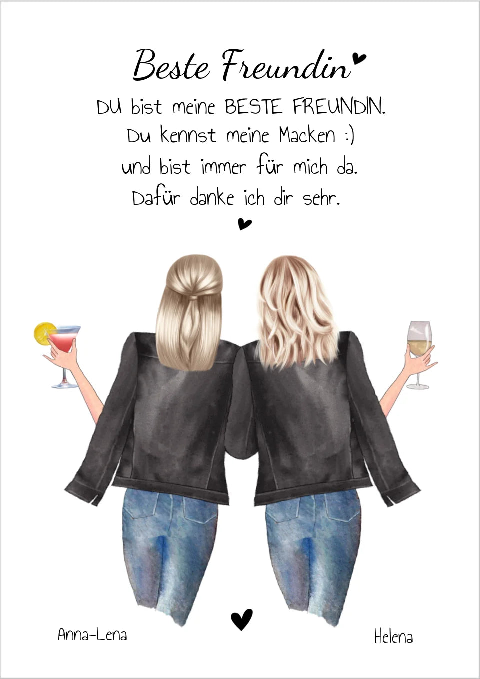 Beste Freundin Poster Geschenk personalisiert | Definition Freundin Bild