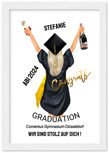 Personalisiertes Poster Geschenk ABI - Wir sind stolz auf Dich - Abitur Geschenk für Mädchen