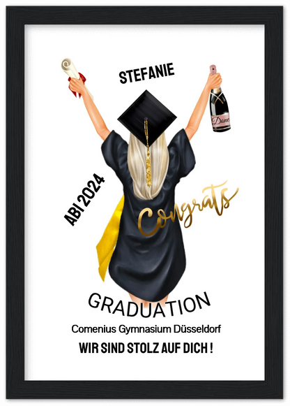 Personalisiertes Poster Geschenk ABI - Wir sind stolz auf Dich - Abitur Geschenk für Mädchen