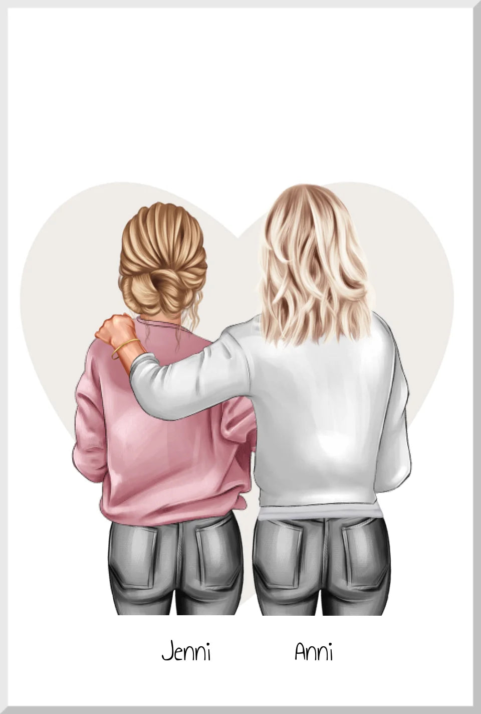 Personalisiertes Poster Geschenk Mutter & Tochter, Bild Geschenk Freundin, Schwester Kollegin