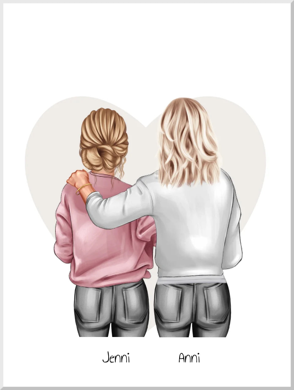 Personalisiertes Poster Geschenk Mutter & Tochter, Bild Geschenk Freundin, Schwester Kollegin