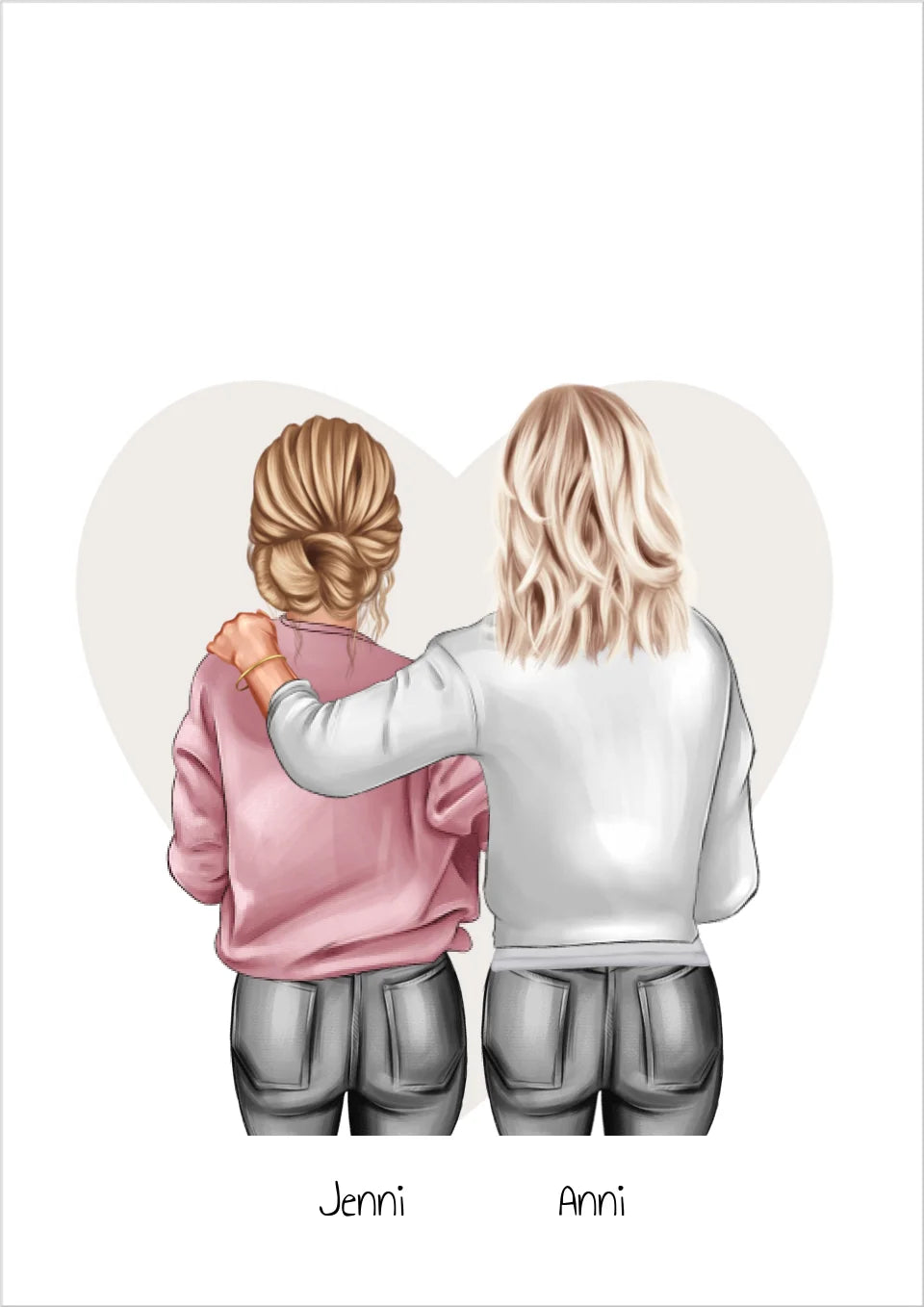 Personalisiertes Poster Geschenk Mutter & Tochter, Bild Geschenk Freundin, Schwester Kollegin