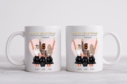 Geburtstagsgeschenk Personalisierte Tasse Geburtstag Geschenk für Frauen - Geschenk für Freundin / 3 Freundinnen &  Mädchen