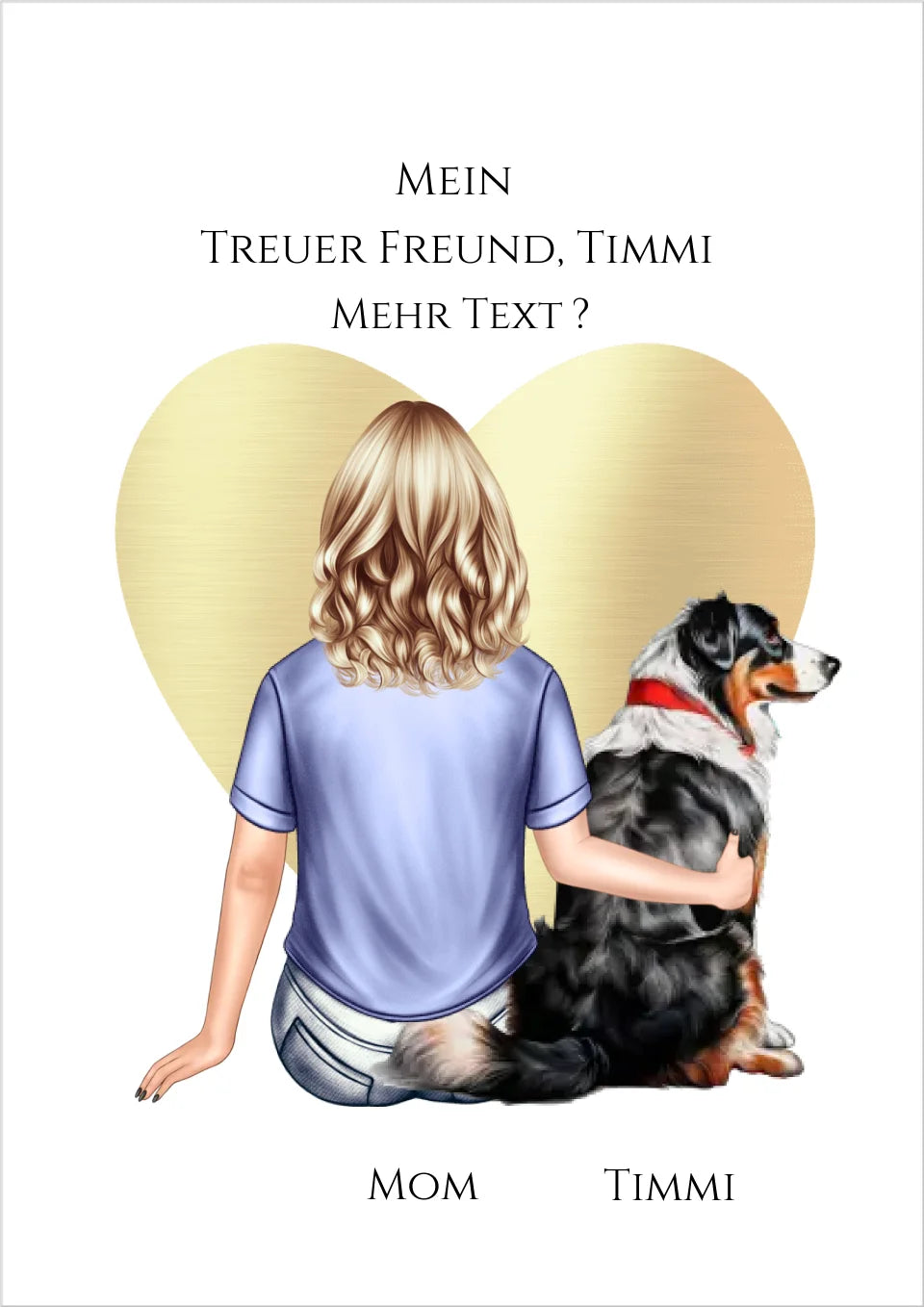 Hundebesitzerin Geschenk - Personalisiertes Poster für Freundin / Mädchen / Frau mit Hund - Geburtstagsgeschenk Weihnachtsgeschenk