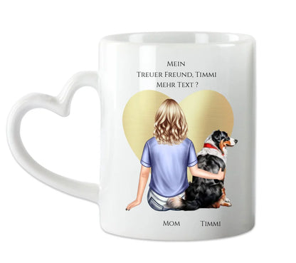 Geschenk Mädchen / Frau mit Hund Tasse personalisiert - Geburtstagsgeschenk Geschenk Hundebesitzerin Weihnachtsgeschenk