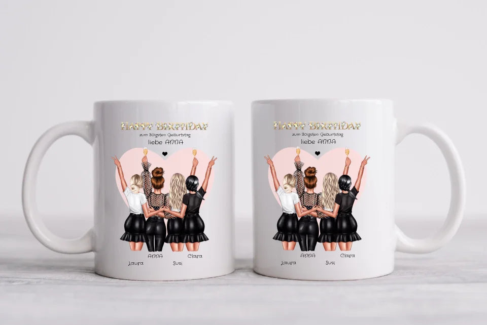 30 Geburtstag Geschenk Frau & beste Freundin personalisierte Tasse - Geschenkidee 20, 25, 35 Geburtstag - Geschenk Schwester, Kollegin