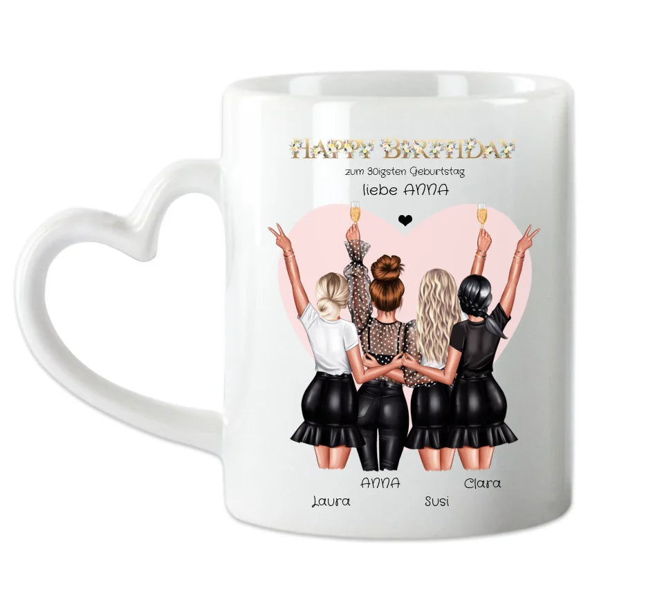 30 Geburtstag Geschenk Frau & beste Freundin personalisierte Tasse - Geschenkidee 20, 25, 35 Geburtstag - Geschenk Schwester, Kollegin