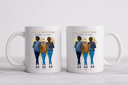 30 Geburtstag Geschenk Frau & Freundin - Personalisierte Tasse Geschenkidee 3 Freundinnen mit Name