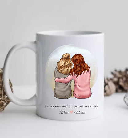 Personalisierte Tasse Geschenk für Freundin / 2 Freundinnen - Becher für Mädchen - Geburtstag Geschenk Frau