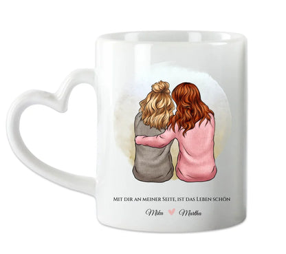 Personalisierte Tasse Geschenk für Freundin / 2 Freundinnen - Becher für Mädchen - Geburtstag Geschenk Frau