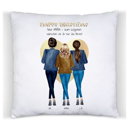 60 Geburtstag Geschenk Freundin personalisiertes Deko Kissen | Happy Birthday Geschenk Schwester | Kollegin | Mama