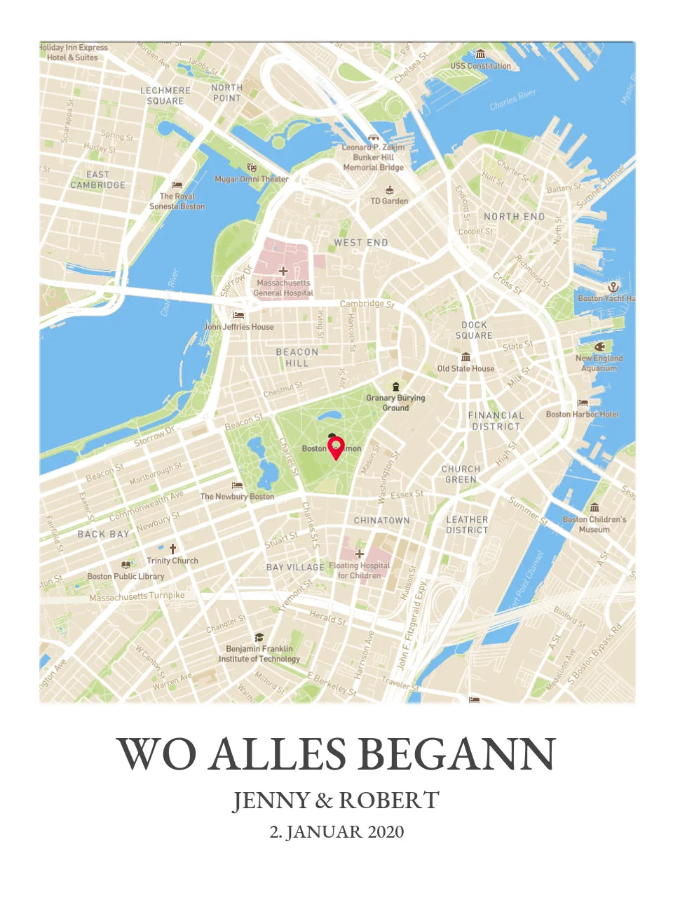 Poster "Wo alles begann Koordinaten" Personalisiertes Stadtkarte Poster | Lieblingsort | Städteposter Map Koordinaten Bild | Umzug