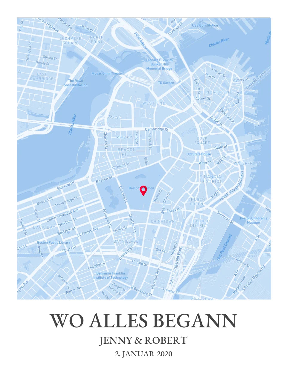 Stadtkarte Poster | Wo alles begann | Personalisiertes Städteposter Map Koordinaten Bild