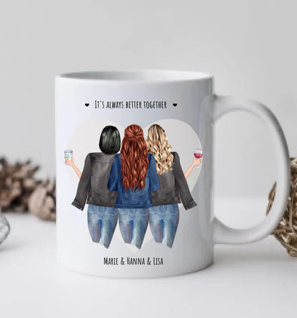 Personalsierte Tasse Geschenk 3 Beste Freundinnen,  Kaffeebecher, 

Beste Freunde Freundschaftsgeschenk, Geburtstagsgeschenk, Weihnachtsgeschenk