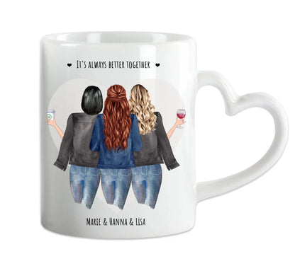 Personalsierte Tasse Geschenk 3 Beste Freundinnen,  Kaffeebecher, 

Beste Freunde Freundschaftsgeschenk, Geburtstagsgeschenk, Weihnachtsgeschenk