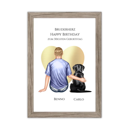 Geschenk 30 Geburtstag Bruder Poster - Bild Geburtstagsgeschenk von Schwester - Weihnachtsgeschenk Gerahmtes Poster Eichenflair Eichenflair