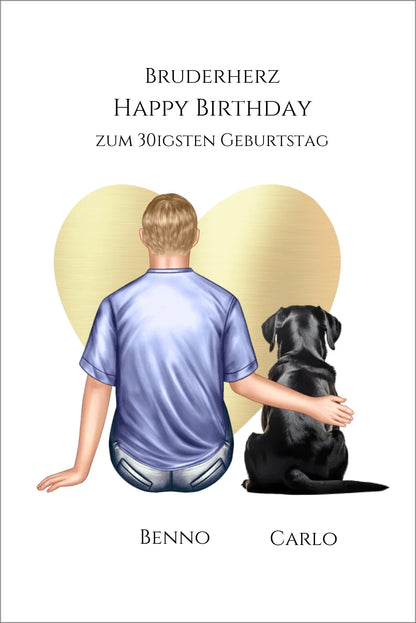 Geschenk 30 Geburtstag Bruder Poster - Bild Geburtstagsgeschenk von Schwester - Weihnachtsgeschenk Leinwanddruck Leinwandbild