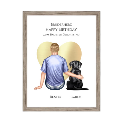 Geschenk 30 Geburtstag Bruder Poster - Bild Geburtstagsgeschenk von Schwester - Weihnachtsgeschenk Gerahmtes Poster Eichenflair Eichenflair