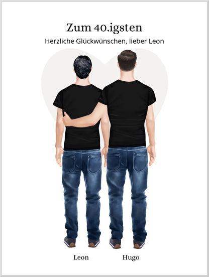Geschenk 40 Geburtstag Bruder Poster - Bild Geburtstagsgeschenk von Bruder - Weihnachtsgeschenk Leinwanddruck Leinwandbild
