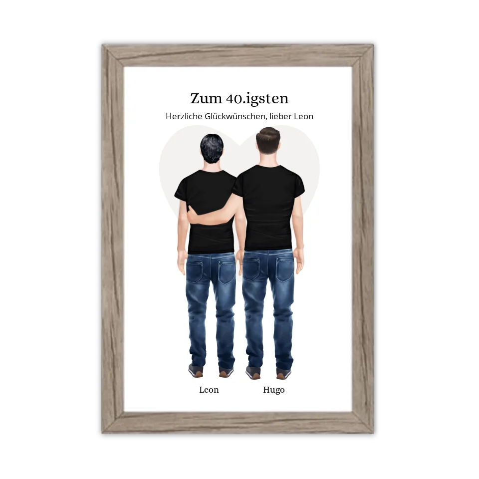 Geschenk 40 Geburtstag Bruder Poster - Bild Geburtstagsgeschenk von Bruder - Weihnachtsgeschenk