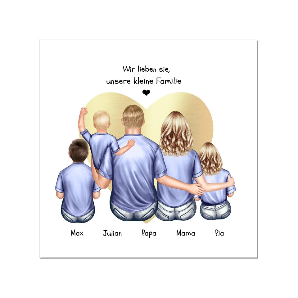 Geschenk Familie Familienposter, Familienbild mit 2 + 3 Kindern + Baby - Geschenk Papa, Mama zum Vatertag, Muttertag, Vatertagsgeschenk Geburtstagsgeschenk, Weihnachtsgeschenk Leinwanddruck Leinwandbild