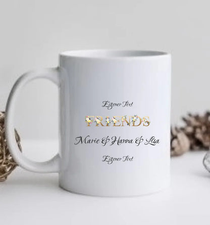 Personalisierte Tasse, 3 Beste Freundinnen Tasse, Personalisierter Kaffeebecher, Geschenkidee Freundin, Weihnachtsgeschenk Familie, Schwester, Freundin