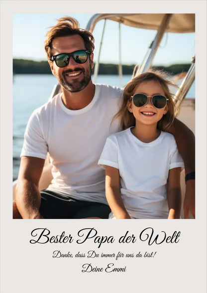 Fotoposter Papa Vatertagsgeschenk, Foto Geschenk Geburtstag Papamit Kind Mama, Oma, Schwester