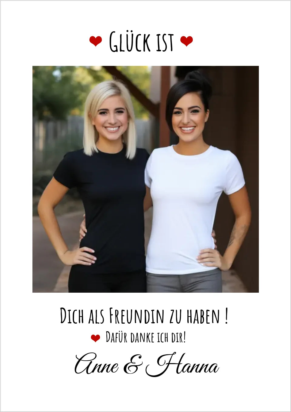 Fotoposter beste Freundin Geburtstagsgeschenk | Bild Glück ist ...