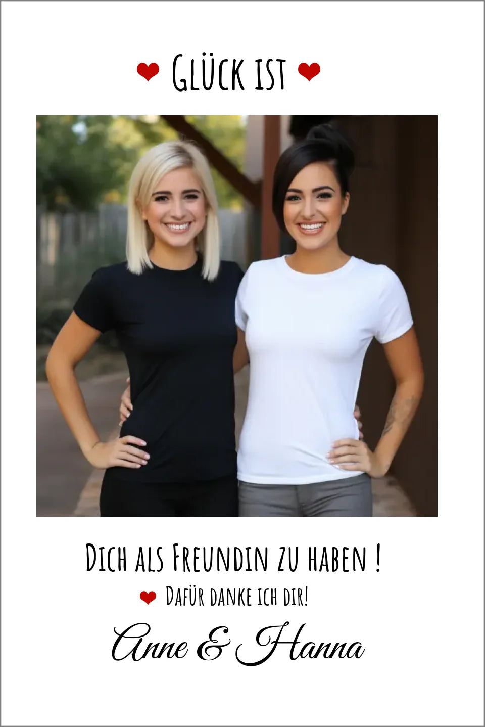 Fotoposter beste Freundin Geburtstagsgeschenk | Bild Glück ist ...