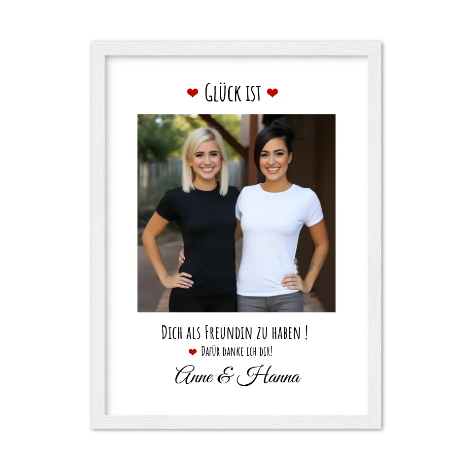 Fotoposter beste Freundin Geburtstagsgeschenk | Bild Glück ist ...