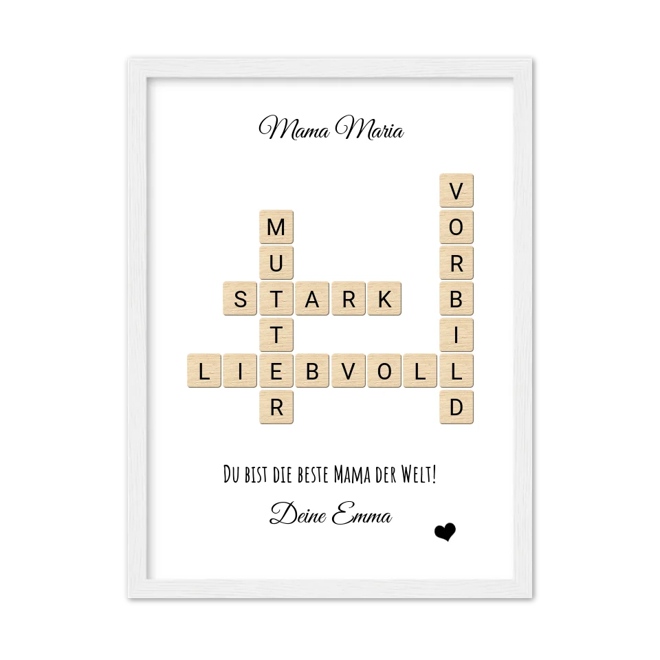 Mama / Mutter Weihnachtsgeschenk personalisiert Bild im Scrabble Style | Geburtstagsgeschenk Mutter mit Namen