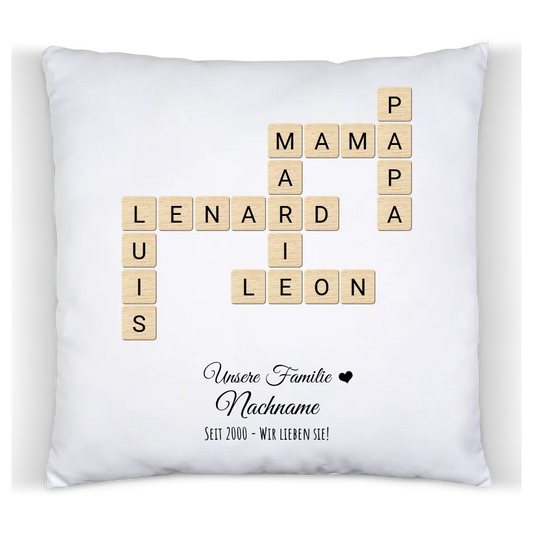 Personalisierte Weihnachtsgeschenk Scrabble Druck Design Geschenke, Familienbild mit Familiennamen, Geburtstagsgeschenk Kreuzworträtsel Design