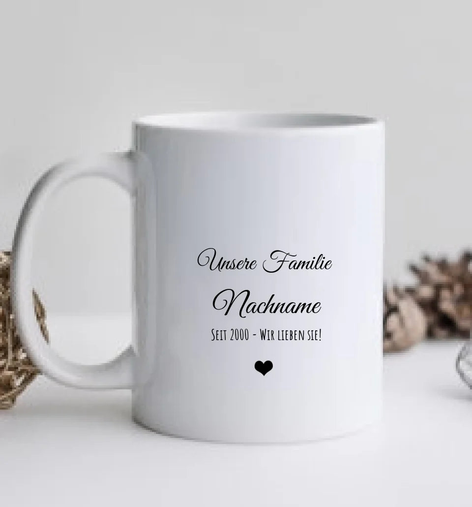 Weihnachtsgeschenk / Geburtstagsgeschenk personalisierte Tasse für Mama, Papa, Oma, Opa, Schwester, Bruder, Freundin & Freund