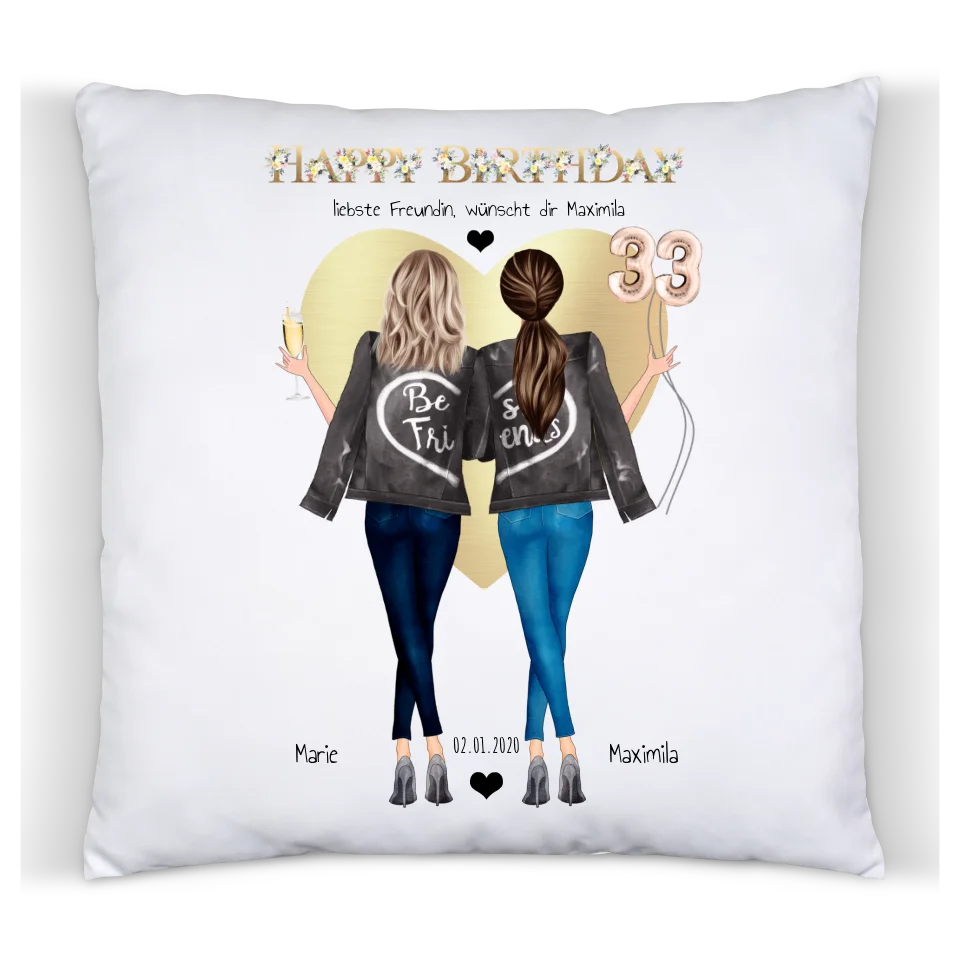 Geburtstagsgeschenk 25. Geburtstag Freundin Deko Kissen, Geschenk Schwester, Mama, Kollegin personalisiertes Poster