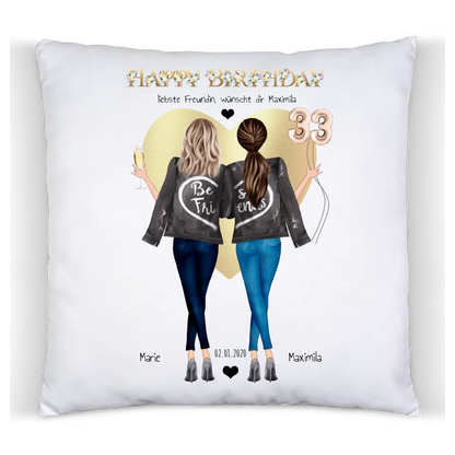 Geburtstagsgeschenk 25. Geburtstag Freundin Deko Kissen, Geschenk Schwester, Mama, Kollegin personalisiertes Poster